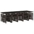 vidaXL Poly Rattan Foldable Garden Dining Set in Brown