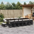 vidaXL 17 Piece Poly Rattan Garden Dining Set in Black/Cream White