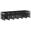 vidaXL 17 Piece Poly Rattan Garden Dining Set in Black/Cream White