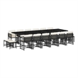 vidaXL 17 Piece Poly Rattan Garden Dining Set in Black/Cream White
