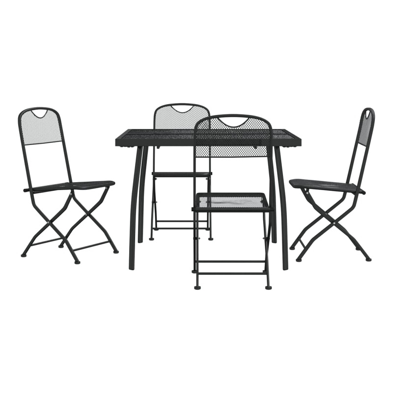vidaXL 5 Piece Steel Garden Dining Set in Anthracite