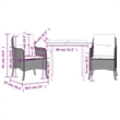 vidaXL 3 Piece Garden Dining Set in Black