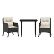 vidaXL 3 Piece Garden Dining Set in Black