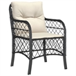 vidaXL 5 Piece Poly Rattan Garden Dining Set in Black/Cream