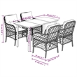 vidaXL 5 Piece Poly Rattan Garden Dining Set in Black/Cream