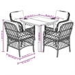 vidaXL 5 Piece Rattan Garden Dining Set with Cushions in Black