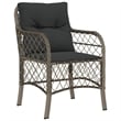 vidaXL 5 Piece Poly Rattan Garden Dining Set in Black/Dark Grey