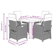 vidaXL 5 Piece Rattan Garden Dining Set in Black/Dark Grey