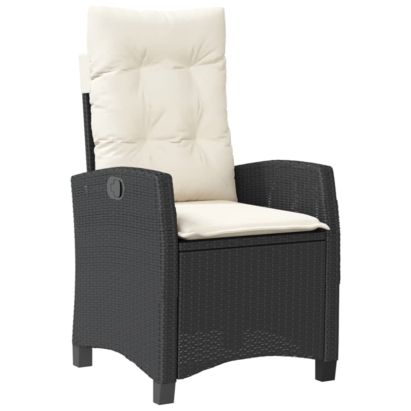 vidaXL 5 Piece Poly Rattan Garden Dining Set in Black/Cream White