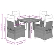 vidaXL 5 Piece Poly Rattan Garden Dining Set in Black/Cream White