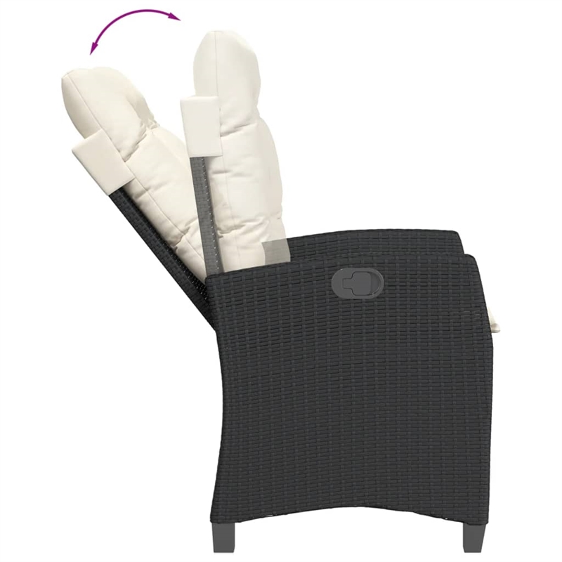 vidaXL 5 Piece Poly Rattan Garden Dining Set in Black/Cream White