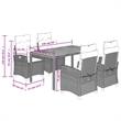 vidaXL 5 Piece Poly Rattan Garden Dining Set in Black/Cream White