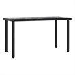 vidaXL 5 Piece Poly Rattan Garden Dining Set in Black/Cream White