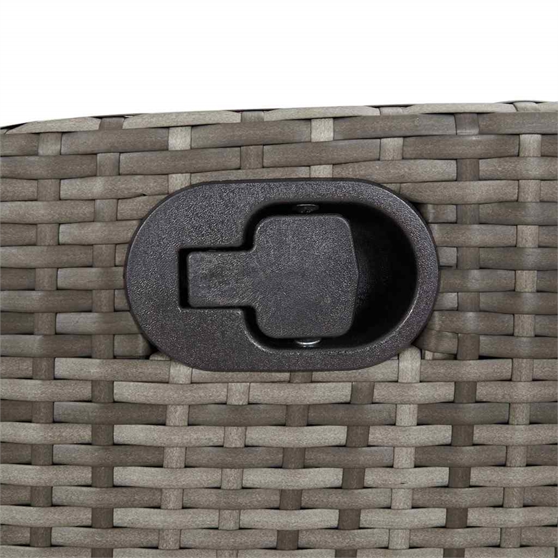vidaXL 7 Piece Rattan Garden Dining Set in Grey/Black/Navy Blue