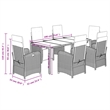 vidaXL 7 Piece Poly Rattan Patio Dining Set in Black/Cream White