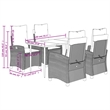vidaXL 5 Piece Poly Rattan Garden Dining Set in Black/Cream White