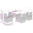 vidaXL 7 Piece Rattan Garden Dining Set in Black/Cream White