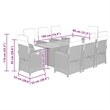 vidaXL 9 Piece Rattan Garden Dining Set in Brown/Cream white