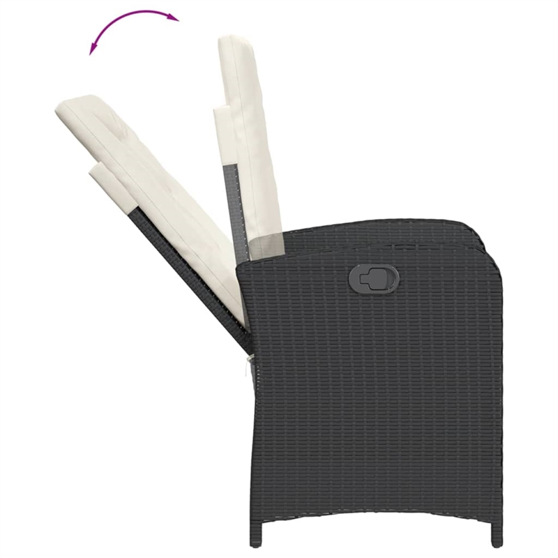 vidaXL 5 Piece Rattan Garden Dining Set in Black/Cream White