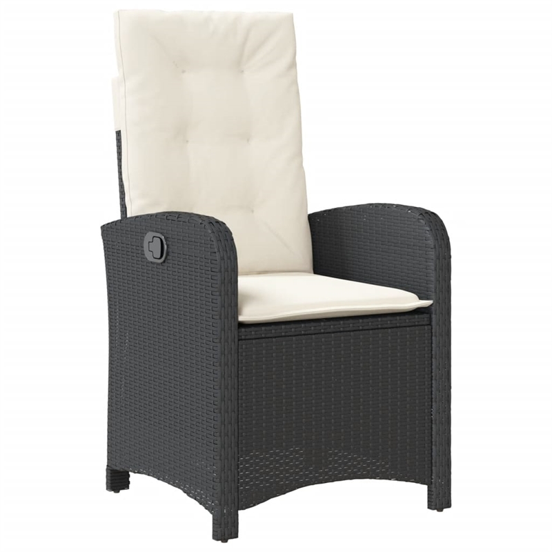 vidaXL 5 Piece Rattan Patio Dining Set in Black/Cream White