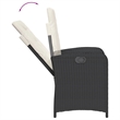 vidaXL 5 Piece Rattan Patio Dining Set in Black/Cream White