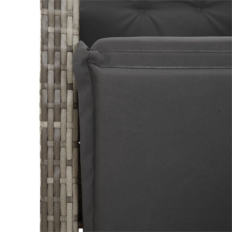 vidaXL 7 Piece Poly Rattan Garden Dining Set in Black/Dark Grey
