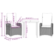 vidaXL 3 Piece Poly Rattan Garden Dining Set in Black/Dark Grey