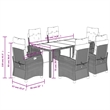 vidaXL 7 Piece Poly Rattan Garden Dining Set in Black/Cream White