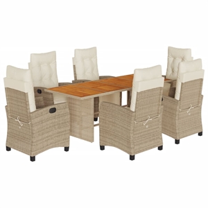 vidaXL Poly Rattan Garden Dining Set in White