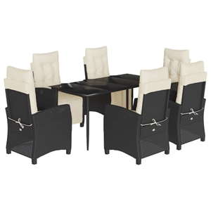 vidaXL Poly Rattan Garden Dining Set in Black