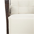 vidaXL 7 Piece Poly Rattan Garden Dining Set in Brown/Cream white/Black