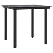 vidaXL 3 Piece Poly Rattan Garden Dining Set in Black/Cream White