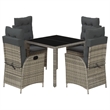 vidaXL 5 Piece Garden Dining Set in Gray