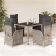 vidaXL 5 Piece Garden Dining Set in Gray