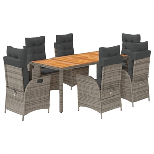 vidaXL Poly Rattan Garden Dining Set in Gray