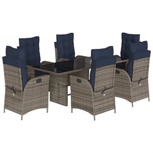 vidaXL 7 Piece Garden Dining Set in Gray