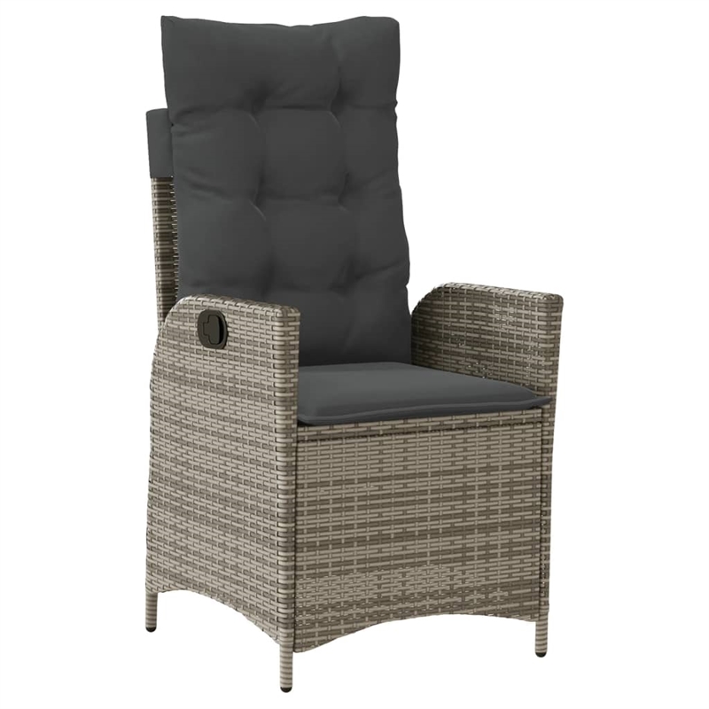 vidaXL Rattan Garden Dining Set in Black/Dark Gray
