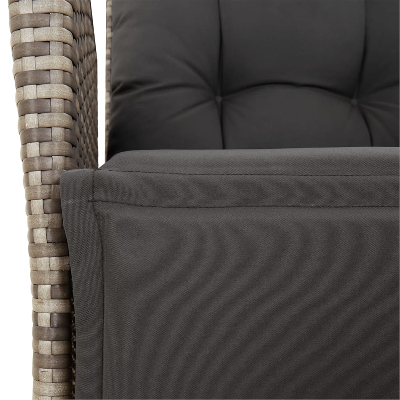 vidaXL Rattan Garden Dining Set in Black/Dark Gray