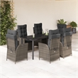 vidaXL Rattan Garden Dining Set in Black/Dark Gray