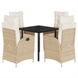 vidaXL Poly Rattan Garden Dining Set in Black