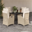vidaXL Poly Rattan Garden Dining Set in Black