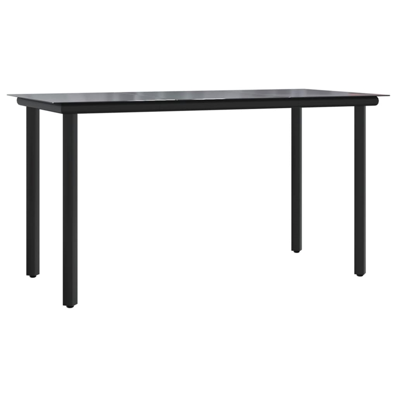 vidaXL Poly Rattan Garden Dining Set in Black/Cream White