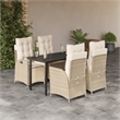 vidaXL Poly Rattan Garden Dining Set in Black/Cream White