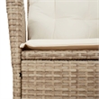 vidaXL 7 Piece Poly Rattan Garden Dining Set in Black/Cream White