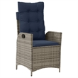 vidaXL 7 Piece Poly Rattan Garden Dining Set in Gray/Black/Navy Blue