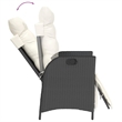 vidaXL 3 Piece Poly Rattan Garden Dining Set in Black/Cream White
