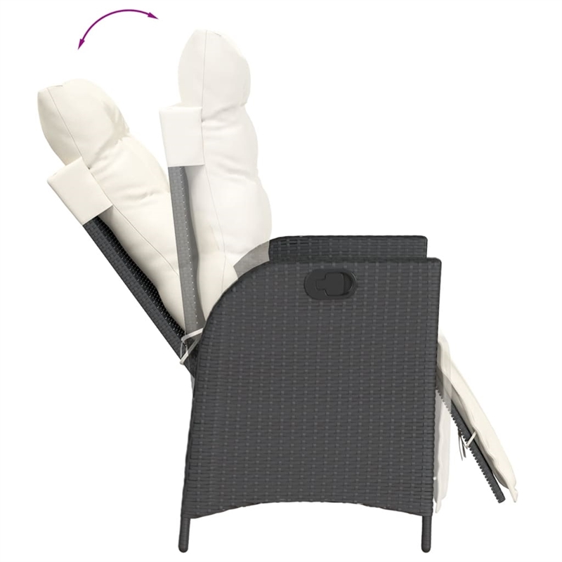 vidaXL 9 Piece Poly Rattan Garden Dining Set in Black/Cream White