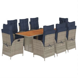 vidaXL Garden Dining Set in Gray