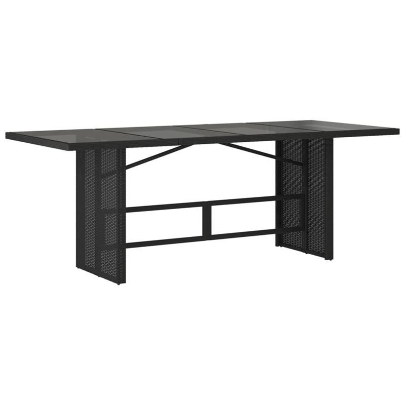 vidaXL 7 Piece Rattan Garden Dining Set in Black/Cream White