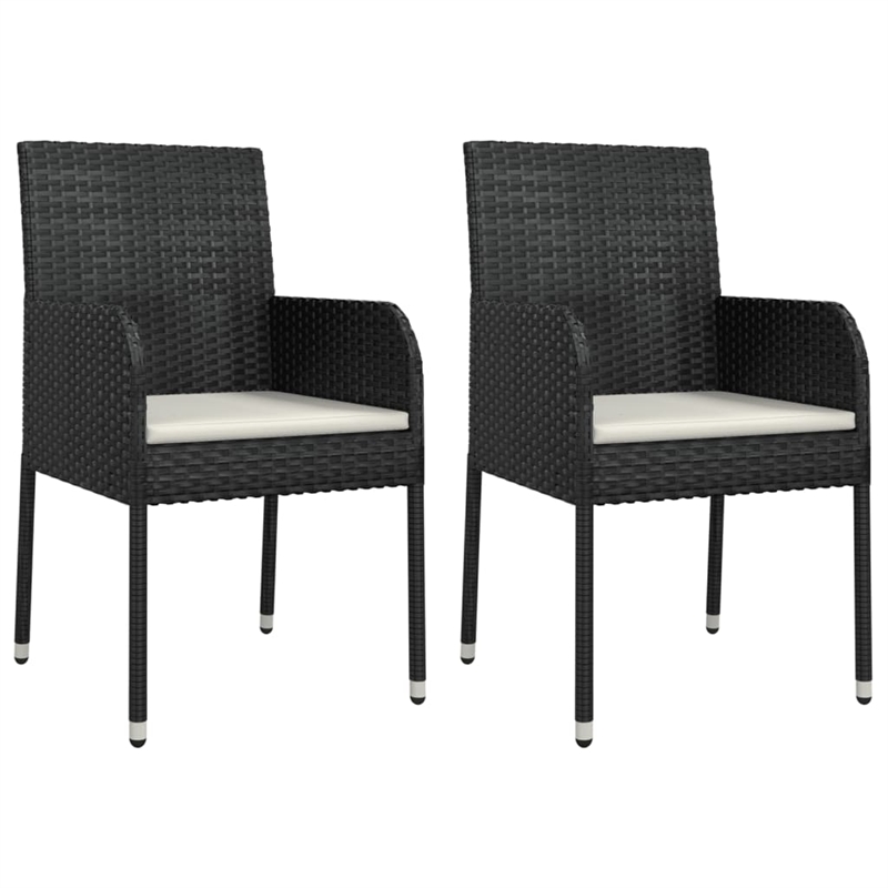 vidaXL 9 Piece Poly Rattan Garden Dining Set in Black/Cream White